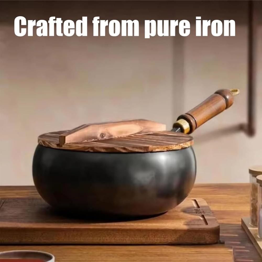 Cast Iron Skillet, Japanese Iron Pan, Cast Iron Braiser, Hand-Forged Non-Coated Frying Pan for Gas, Induction, Durable and Versatile Cookware