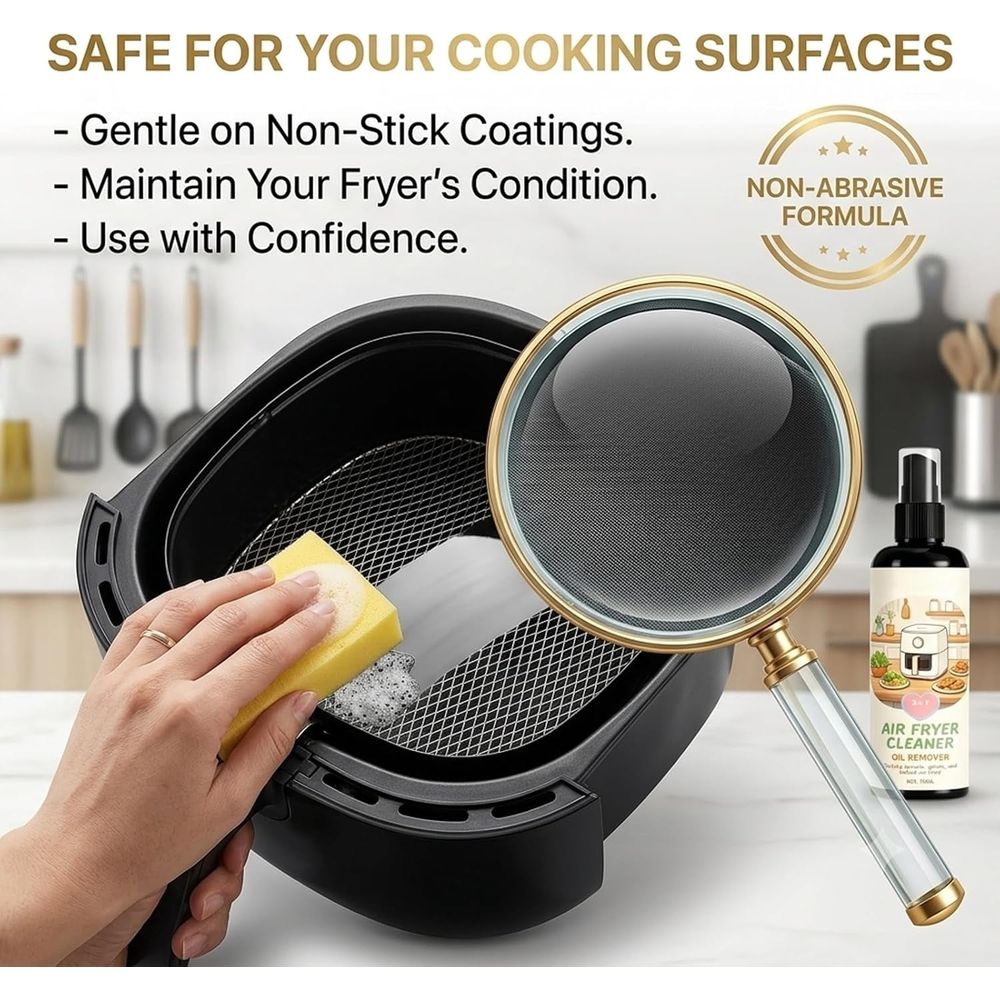 2-in-1 Air Fryer Cleaner and Degreaser Spray, Powerful Kitchen Degreaser Foam Spray, Multi-Use Degreaser Spray for Grill, Oven, Home Kitchen
