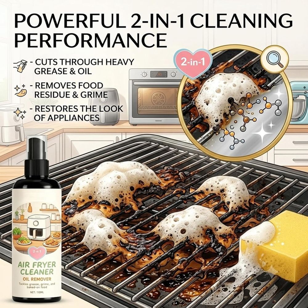 2-in-1 Air Fryer Cleaner and Degreaser Spray, Powerful Kitchen Degreaser Foam Spray, Multi-Use Degreaser Spray for Grill, Oven, Home Kitchen