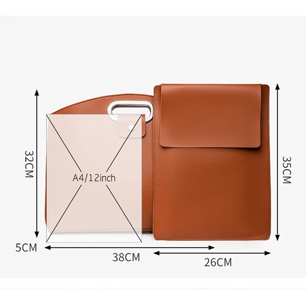 Laptop Tote Bag Set, 2-Piece Waterproof Leather Computer Briefcase & Crossbody Purse for Women, Professional Work Tote with Organizer for 14-15.6 Inch Laptops