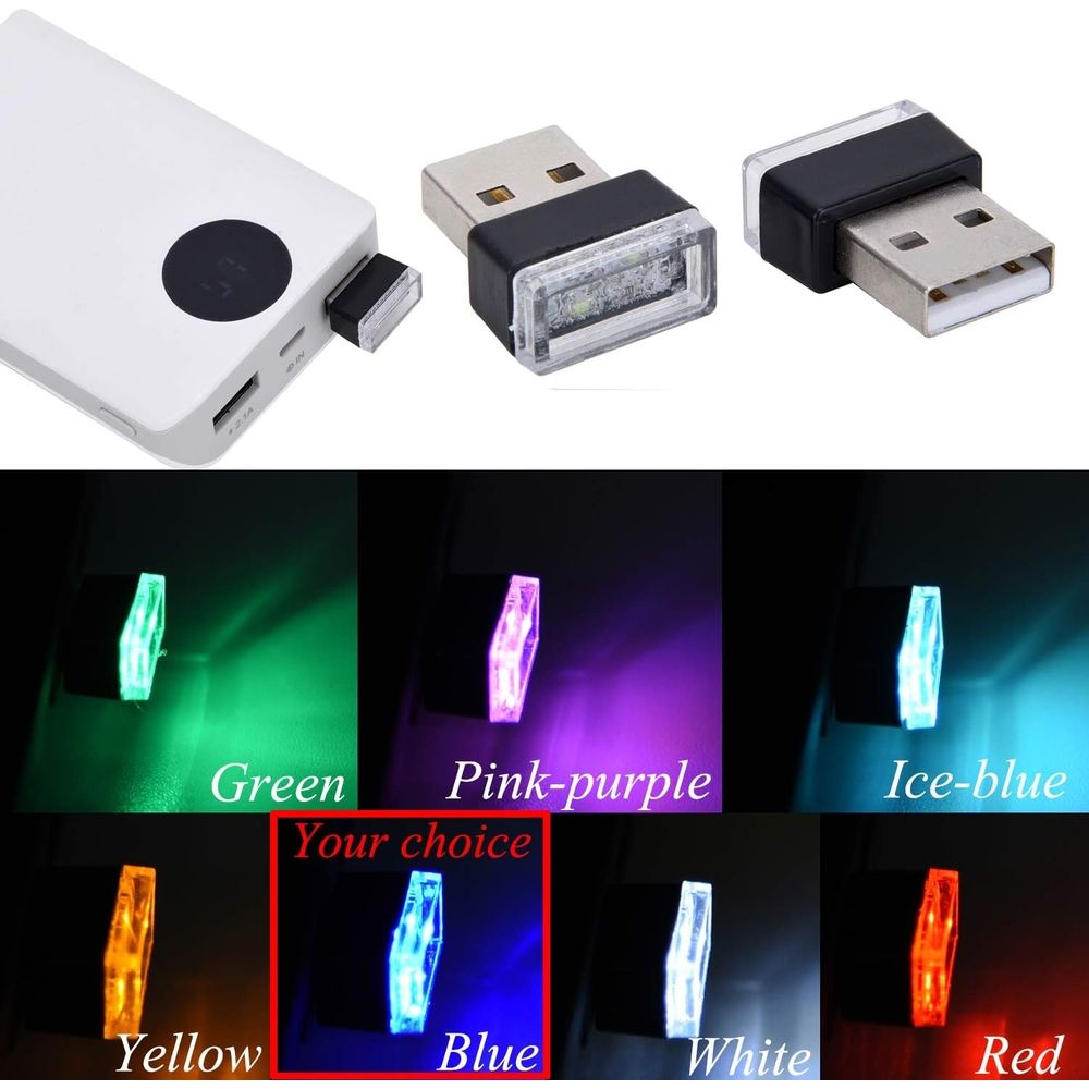 USB Car Interior Atmosphere Lamps，USB-powered ambient lighting for car interiors (4pc)