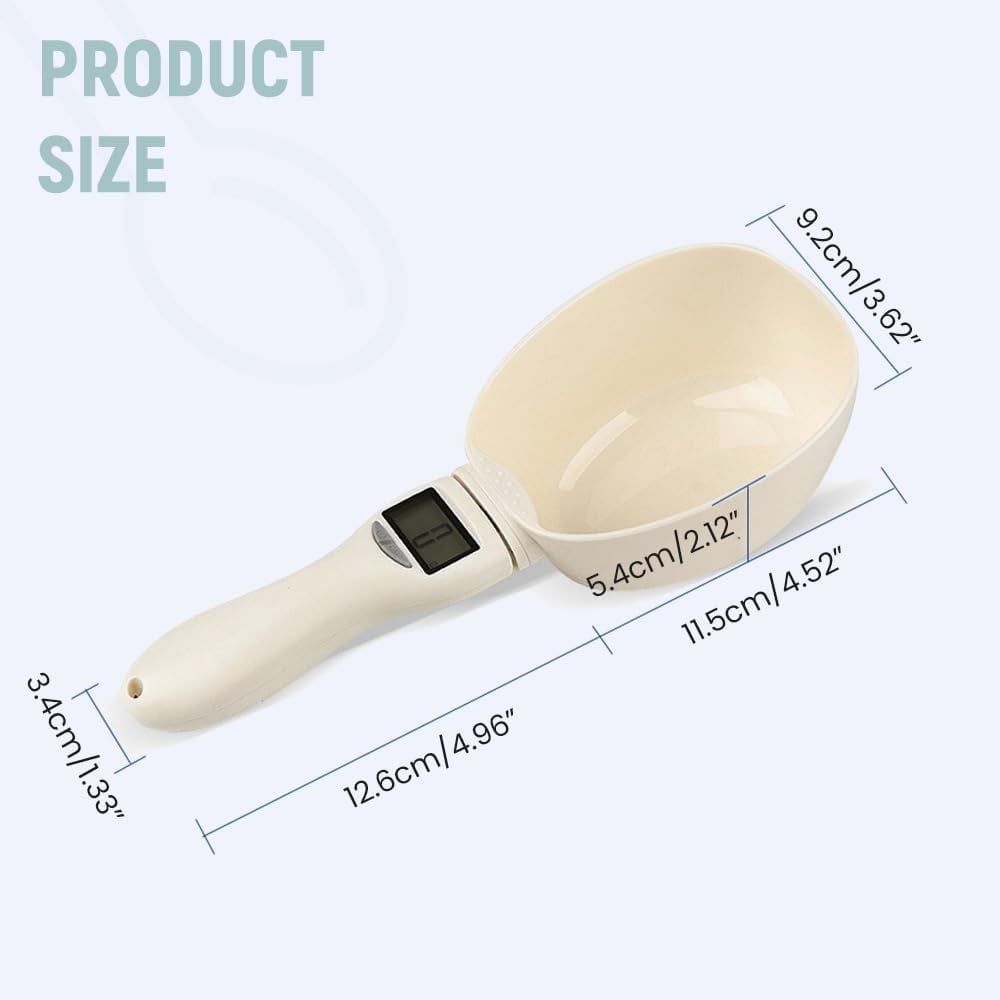 Electronic Measuring Spoon, Digital Food Measuring Scoop Scale with LCD Display, High Precision Gram/Ounce Measurement for Cooking Coffee, Kitchen Pet Food