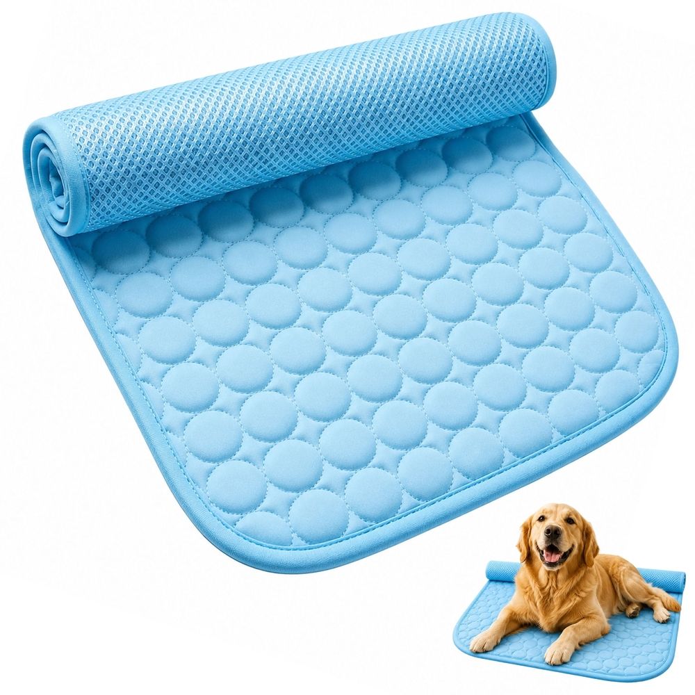 Pet Cooling Mat, Washable Ice Silk Self-Cooling Pad, Portable Foldable Dog Cooling Mat for Dogs & Cats Indoor, Outdoor & Travel Use