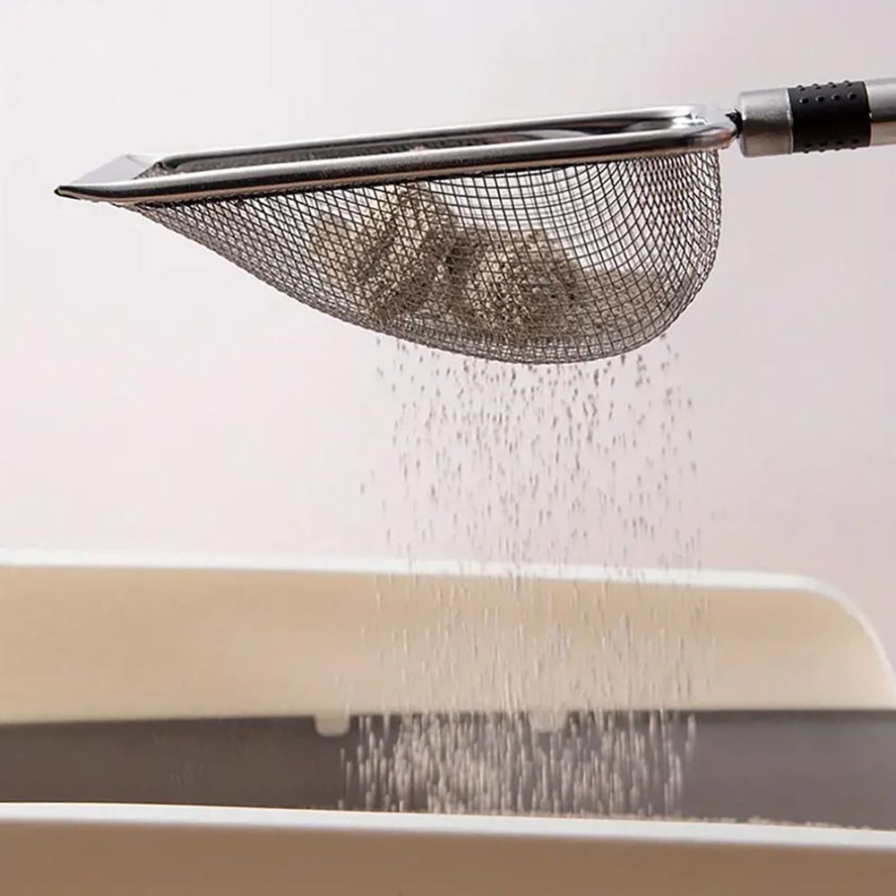 Stainless Steel Cat Litter Scoop | Fine Mesh Sifter Shovel for Pet Waste Cleaning | Small Hole Sand Sifter for Litter Box Maintenance | Durable Stainless Steel Pet Cleaning Tool for Home Use