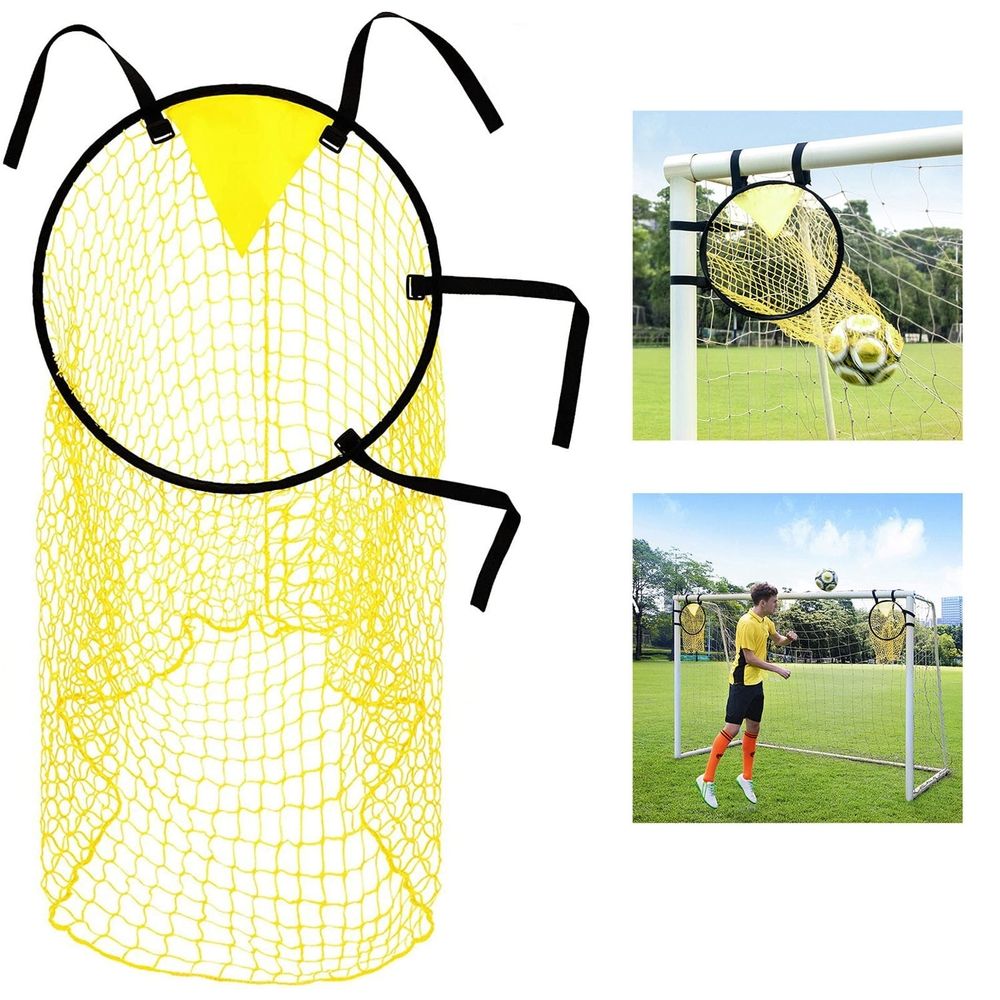 Soccer Goal Training Net | Football Bins Net for Kids | Practice Shooting Accuracy | Portable Foldable Design | Adjustable Straps for Corner Posts | Home Backyard Training Equipment