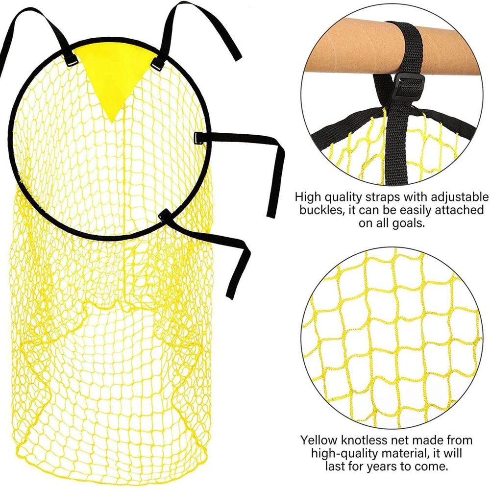 Soccer Goal Training Net | Football Bins Net for Kids | Practice Shooting Accuracy | Portable Foldable Design | Adjustable Straps for Corner Posts | Home Backyard Training Equipment