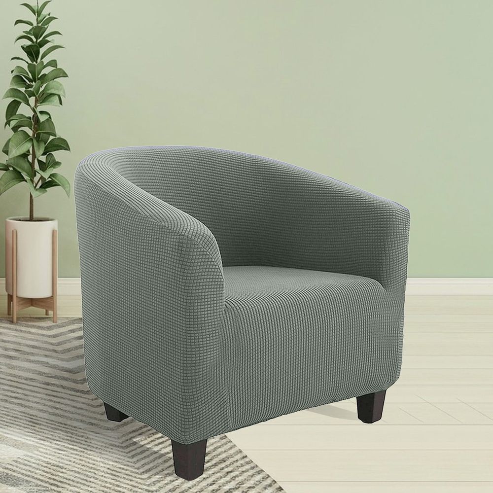 Stretch Barrel Chair Cover Printed Tub Chair Slipcover Spandex Armchair Cover Removable Couch Furniture Protector for Living Room Home Decor - Soft Club Chair Slipcover 1 Pack