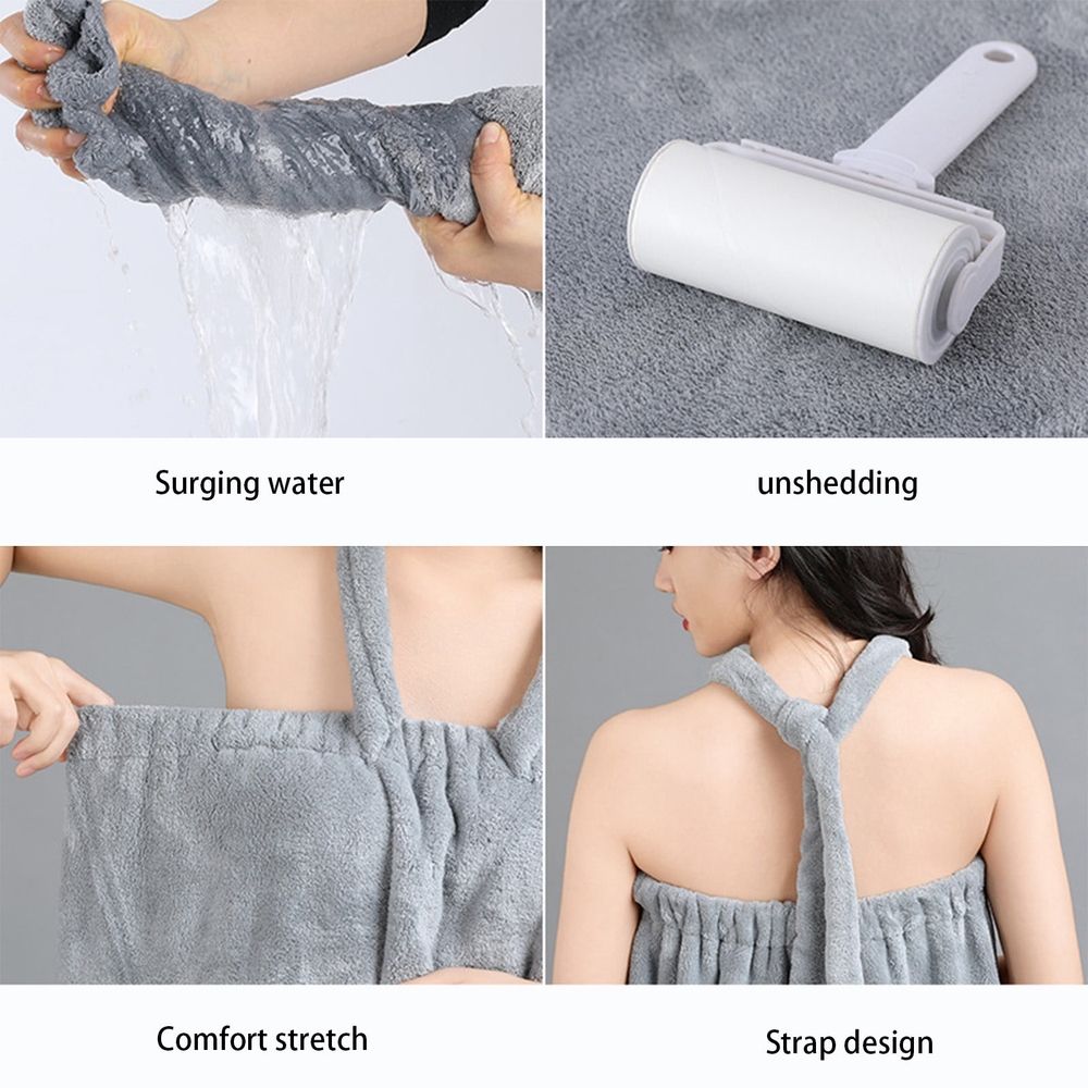 Women Towel Wrap - Spa Soft Bathrobe Lightweight Dry Wrap Towel Full Length Adjustable - Swimsuit Cover Up Beach Pool Bath Wrap for Women - Quick Dry Polyester Body Wrap for Shower, Gym, Travel