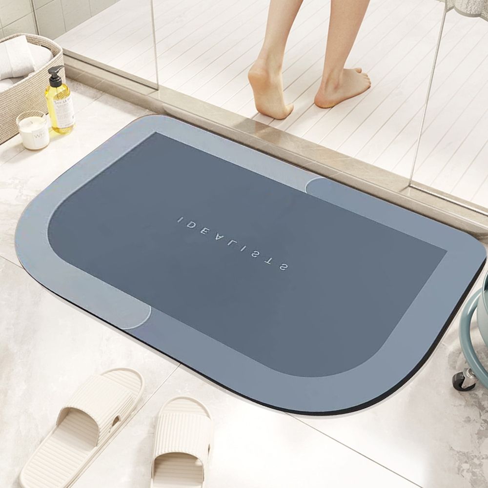 Diatomite Bathroom Floor Mats - Super Absorbent Quick Drying Bath Mat - Non Slip Shower Mat for Sink Toilet Doorway - Washable Entryway Rug - 16x23.62 Inches - for Home Bathroom Kitchen