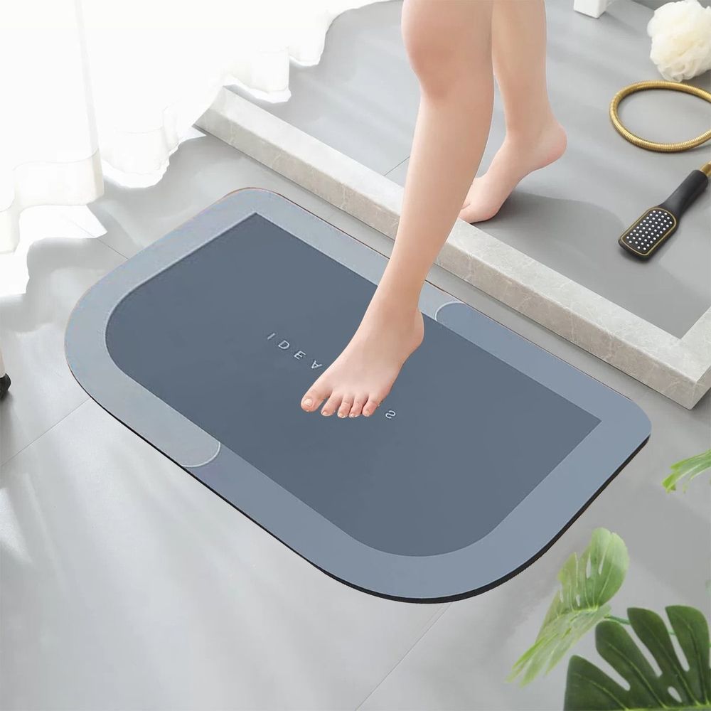 Diatomite Bathroom Floor Mats - Super Absorbent Quick Drying Bath Mat - Non Slip Shower Mat for Sink Toilet Doorway - Washable Entryway Rug - 16x23.62 Inches - for Home Bathroom Kitchen