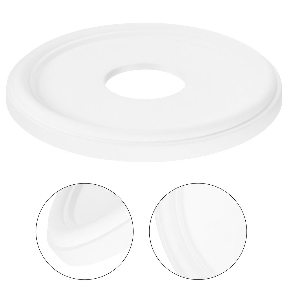 White Ceiling Medallion Polyurethane Easy Install for Light Fixtures