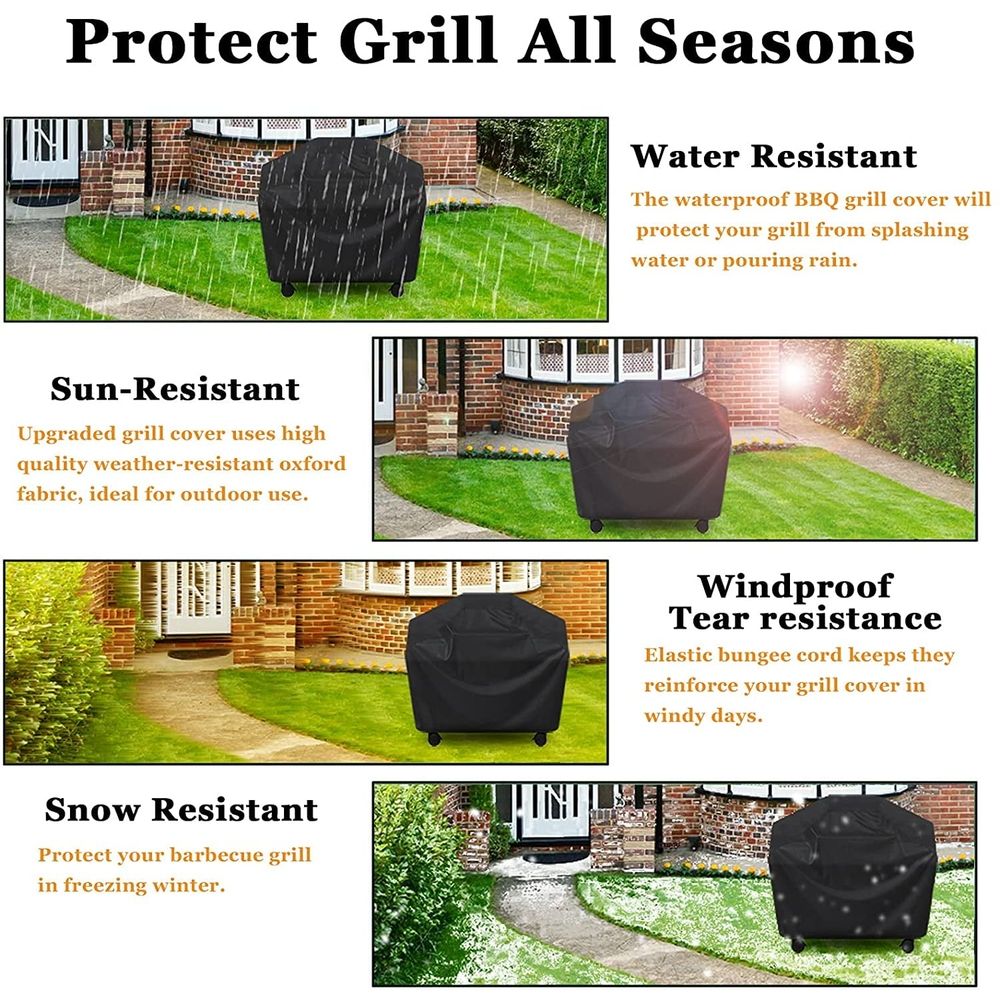 58 inch BBQ Gas Grill Cover, Waterproof, Rip-Proof, Weather & UV Resistant, Fits Grills of Weber
