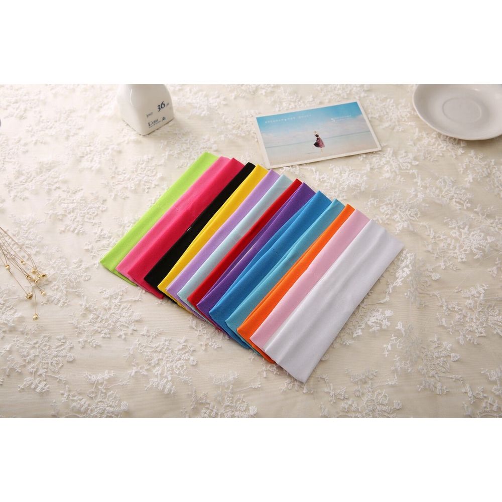 14pcs Mixed Colors Yoga Sports Headbands for Women - Soft Elastic Stretch Girls Athletic Headbands
