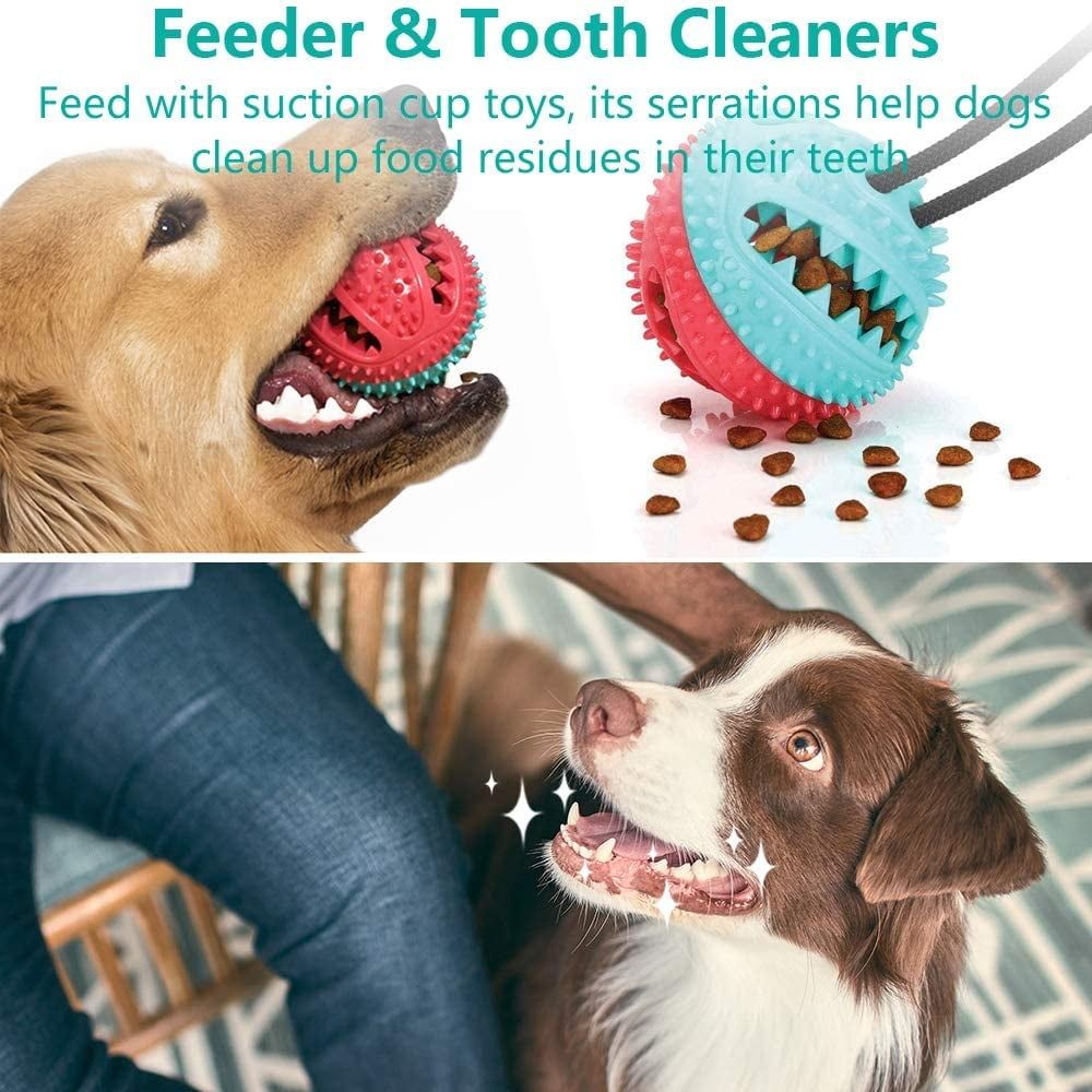 Suction Cup Dog Toy for Tug of War, Dog Chew Toys for Aggressive Chewers Interactive Dog Toys, Durable Teeth Cleaning Dog Toy