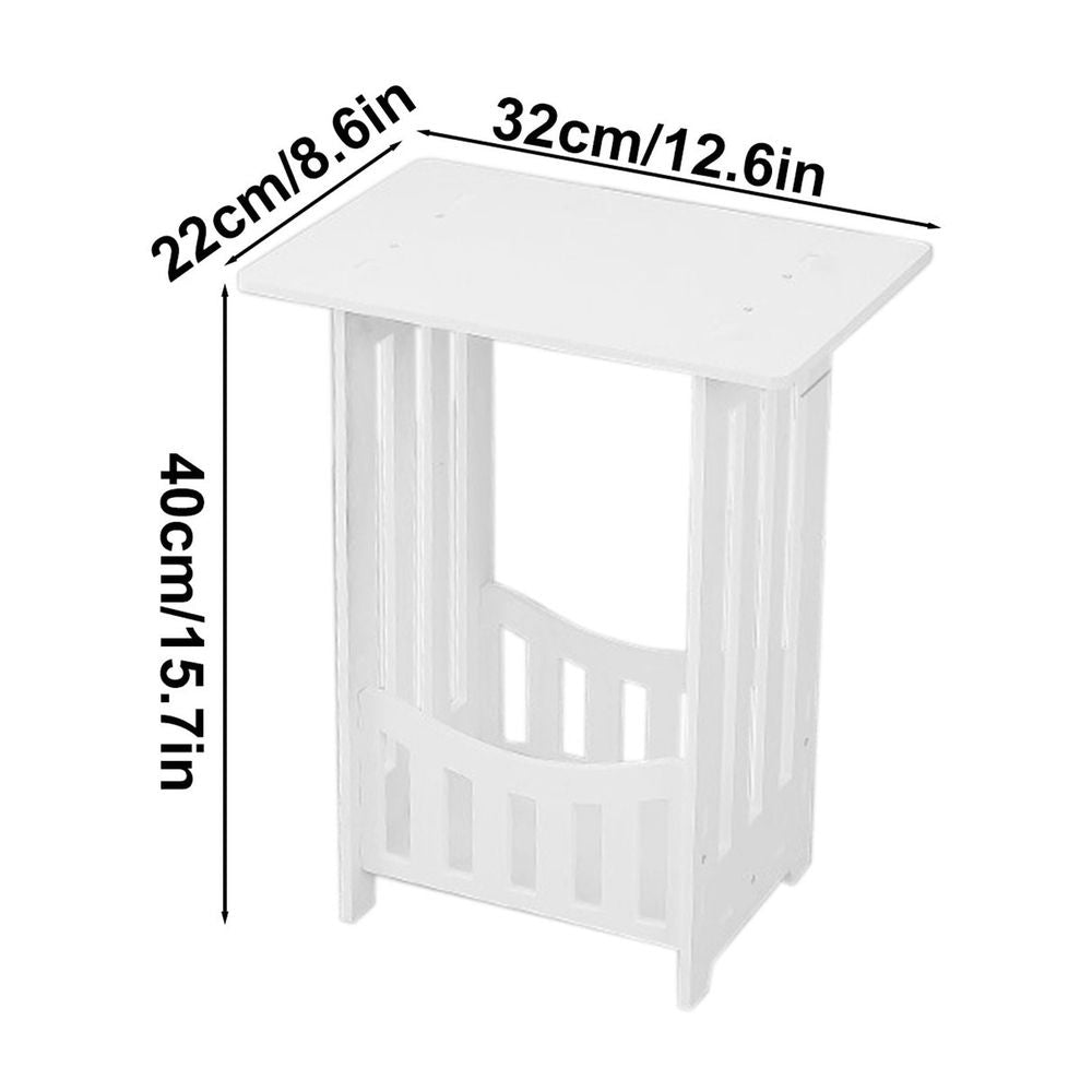 Side Table Night Stand, 2 Tier Narrow End Table with Display Shelf,Small Bookcase Bookshelf, Simple Bedside Table Storage Rack for Bedroom, Office, Bathroom