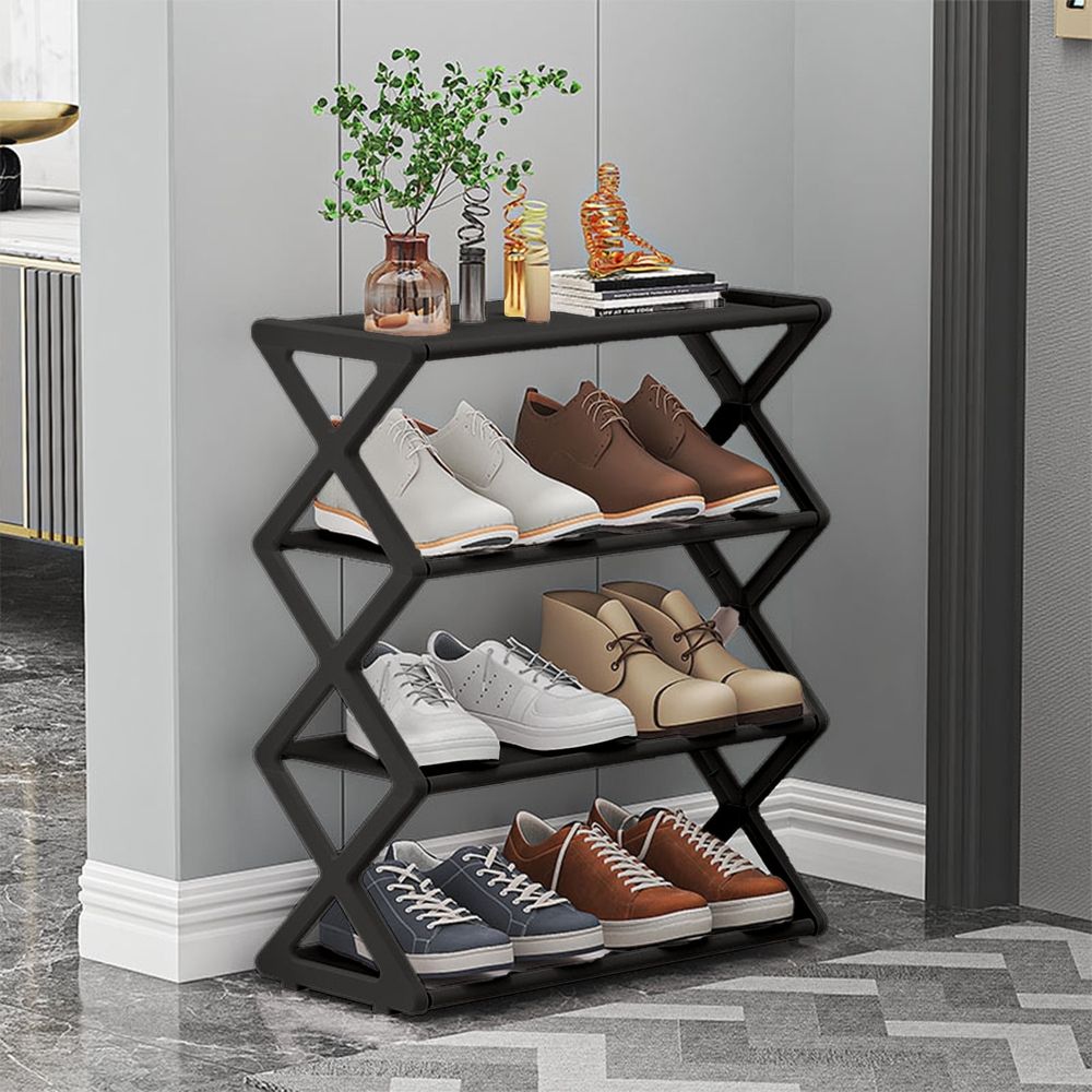 Shoe Rack, Space Saving, Adjustable Collapsible Shoe Storage For Entryway Closet And Hallway
