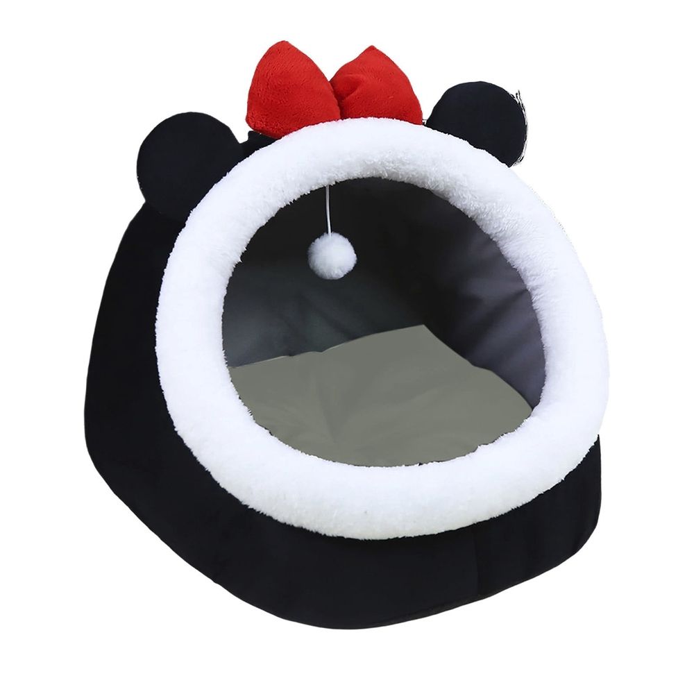 Cat Bed, Orthopedic Memory Foam Cat Beds for Indoor Cats, Enclosed Cave Design with Washable Inner Cushion, Cat House with Hanging Toy