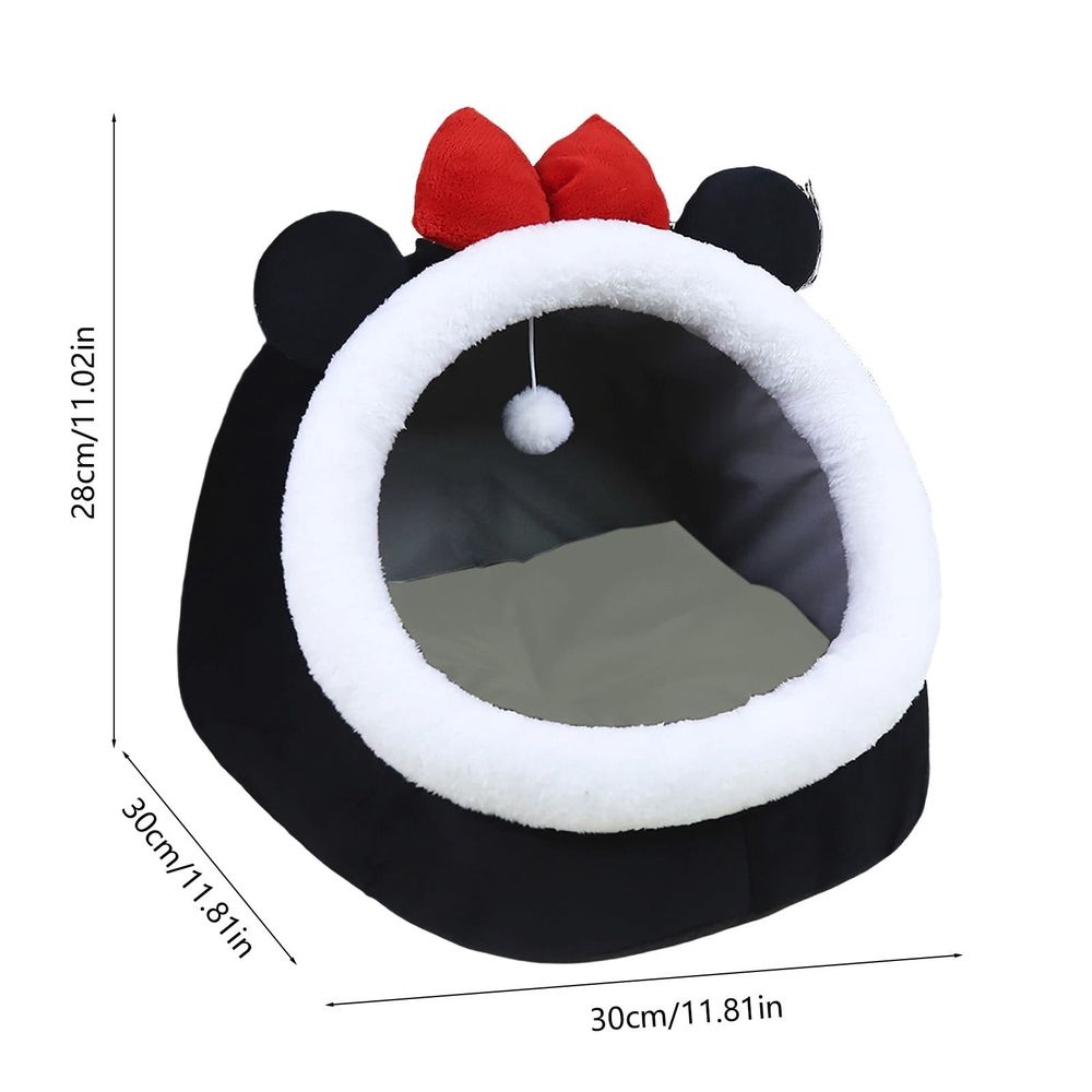 Cat Bed, Orthopedic Memory Foam Cat Beds for Indoor Cats, Enclosed Cave Design with Washable Inner Cushion, Cat House with Hanging Toy