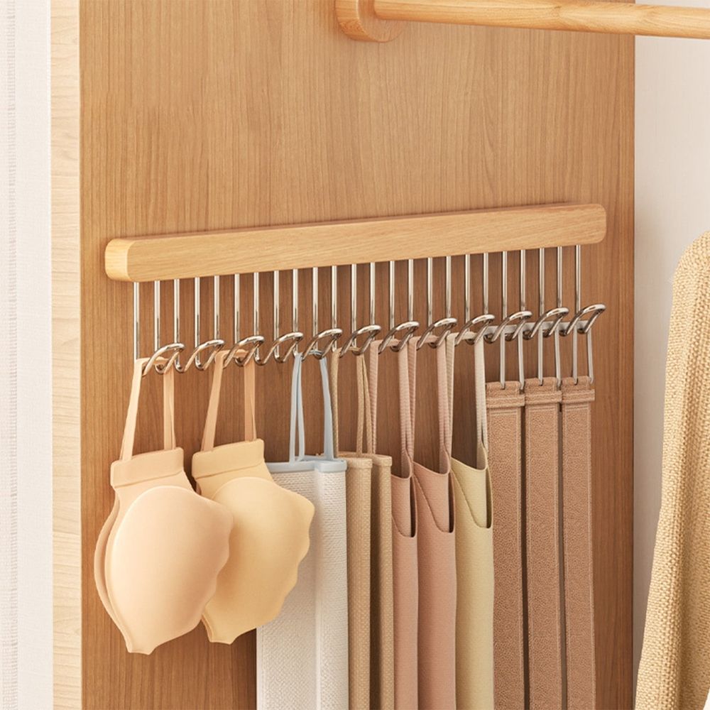 Pull Out Hanger For Closet, Sliding Hooks Rack For Belt Ties Tank Top Scarf Jewelry, Space Saving Organizr For Wardrobe Cabinet, 8 Hooks Rail