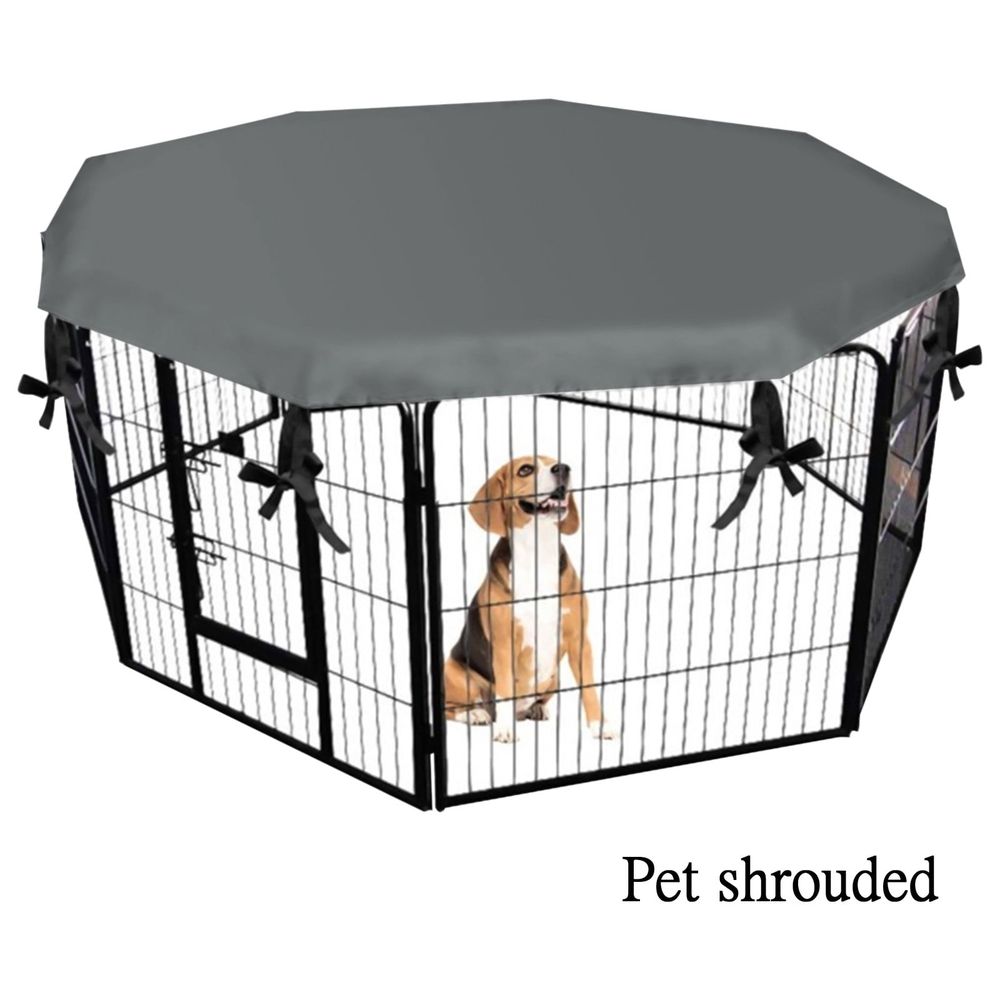 Dog Crate Cover, Sun/Rain Proof Kennel With Ties, Durable Heavy Duty Kennel Cover, Windproof Waterproof Uv-Resistant, Machine Washable, Reduces Barking & Chewing
