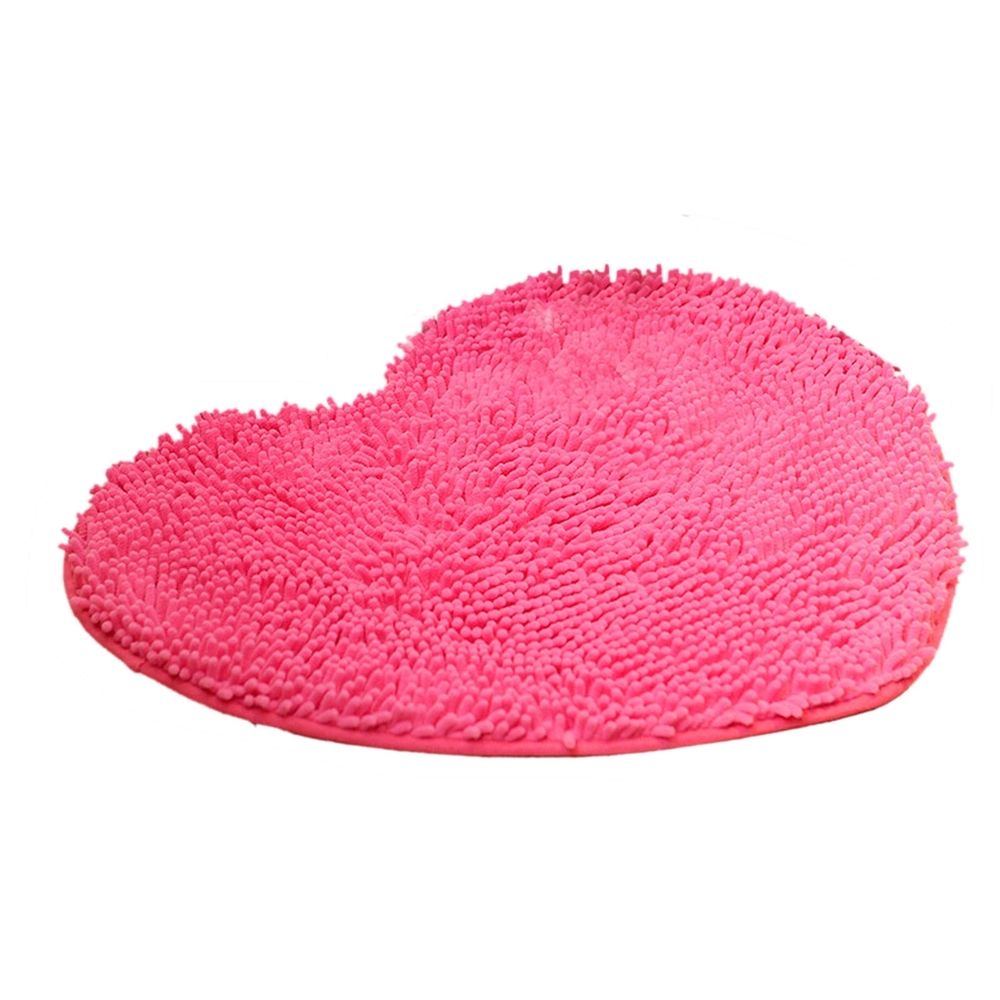 Small Heart Shaped Bath Mat, Soft Absorbent Bathroom Rug, Non-Slip Machine Washable Decorative Doormat Shower Mat Home Bedroom Living Room