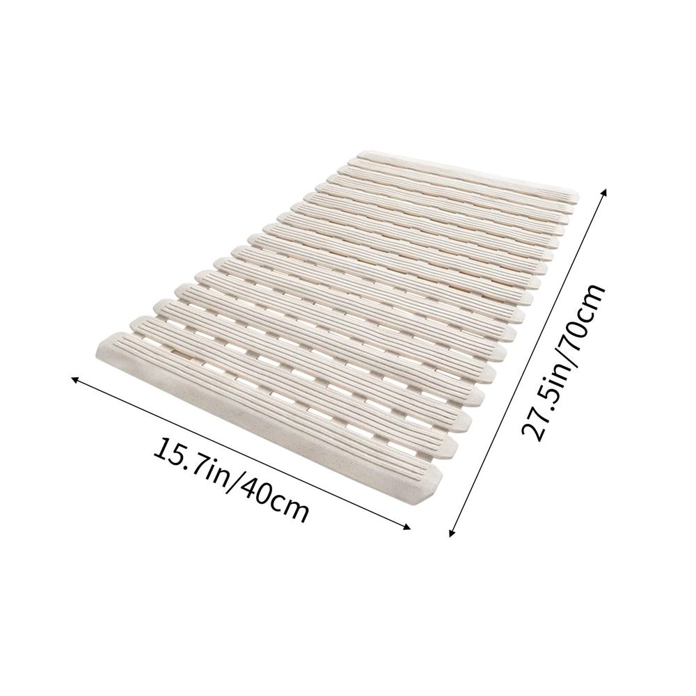 Shower Mat, Non Slip Bath Mat With Suction Cups And Drain Holes, Bath Mat For Tub & Shower, Easy To Cut, Eco-Friendly Materials