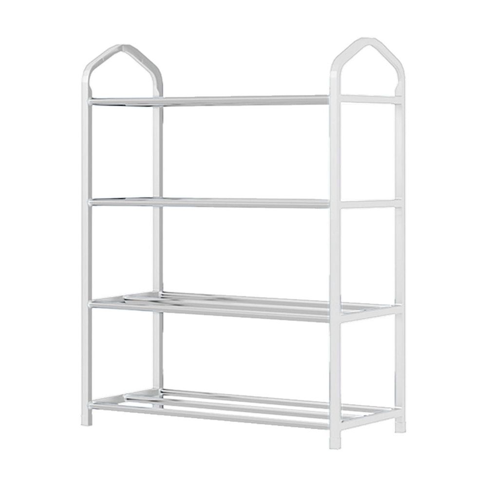 Shoe Rack, 4 Tier Shoe Storage Organizer, Space-Saving Shoe Shelf , Stackable Free Standing Shoe Storage Shelf For Closet, Entryway, Front Door, Entrance
