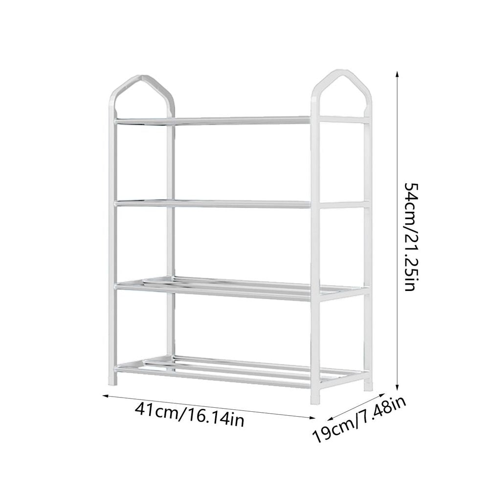 Shoe Rack, 4 Tier Shoe Storage Organizer, Space-Saving Shoe Shelf , Stackable Free Standing Shoe Storage Shelf For Closet, Entryway, Front Door, Entrance