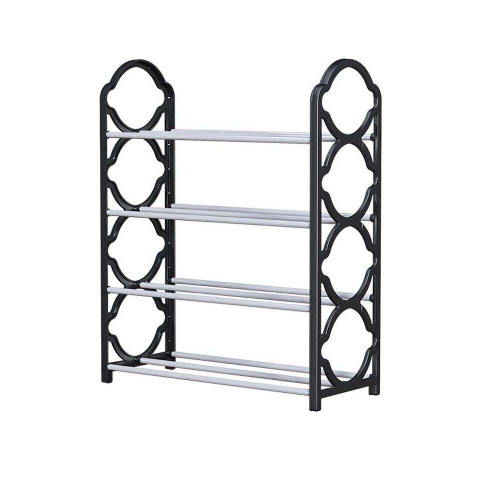 Metal Shoe Rack, 4-Tier Large Capacity Organizer, Easy to Assemble Metal Wide Shoe Shelf, Durable Shelves for Bedroom, Closet, Entryway, Dorm Room