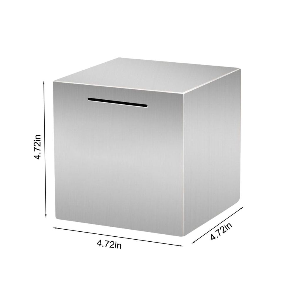 Stainless Steel Piggy Bank, Must Break To Open Metal Money Bank, Unbreakable Savings Box Money Bank Cash Coin Jar