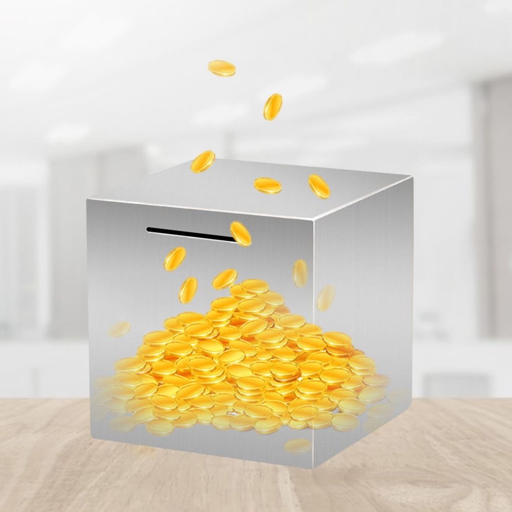 Stainless Steel Piggy Bank, Must Break To Open Metal Money Bank, Unbreakable Savings Box Money Bank Cash Coin Jar