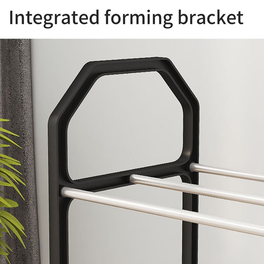 4-Tier Expandable Shoe Rack, Adjustable Length Metal Shoe Storage Organizer, Heavy Duty Metal Frame, for Closet, Entryway, and Hallway Organization