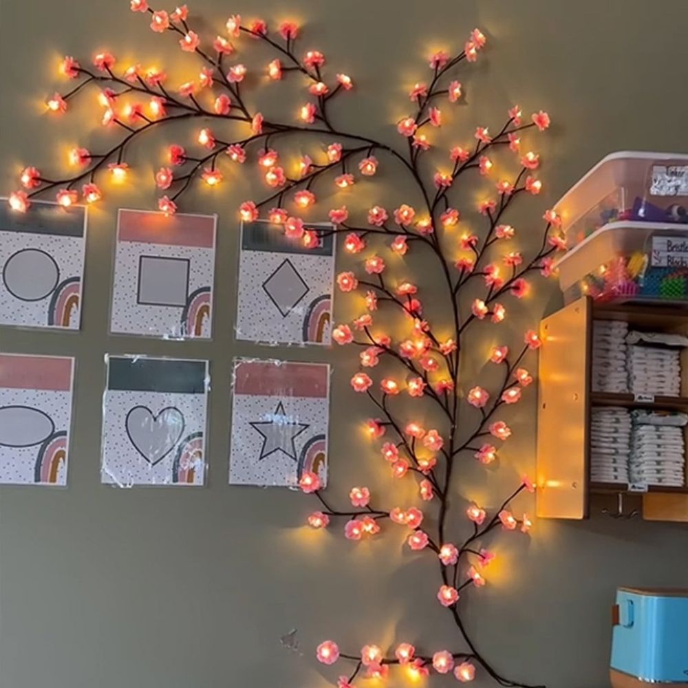 Led Wall Tree Branch Lights with Remote Control | 8 Lighting Modes | Flexible Branches| Warm White Garland for Bedroom & Interior Wall Decor
