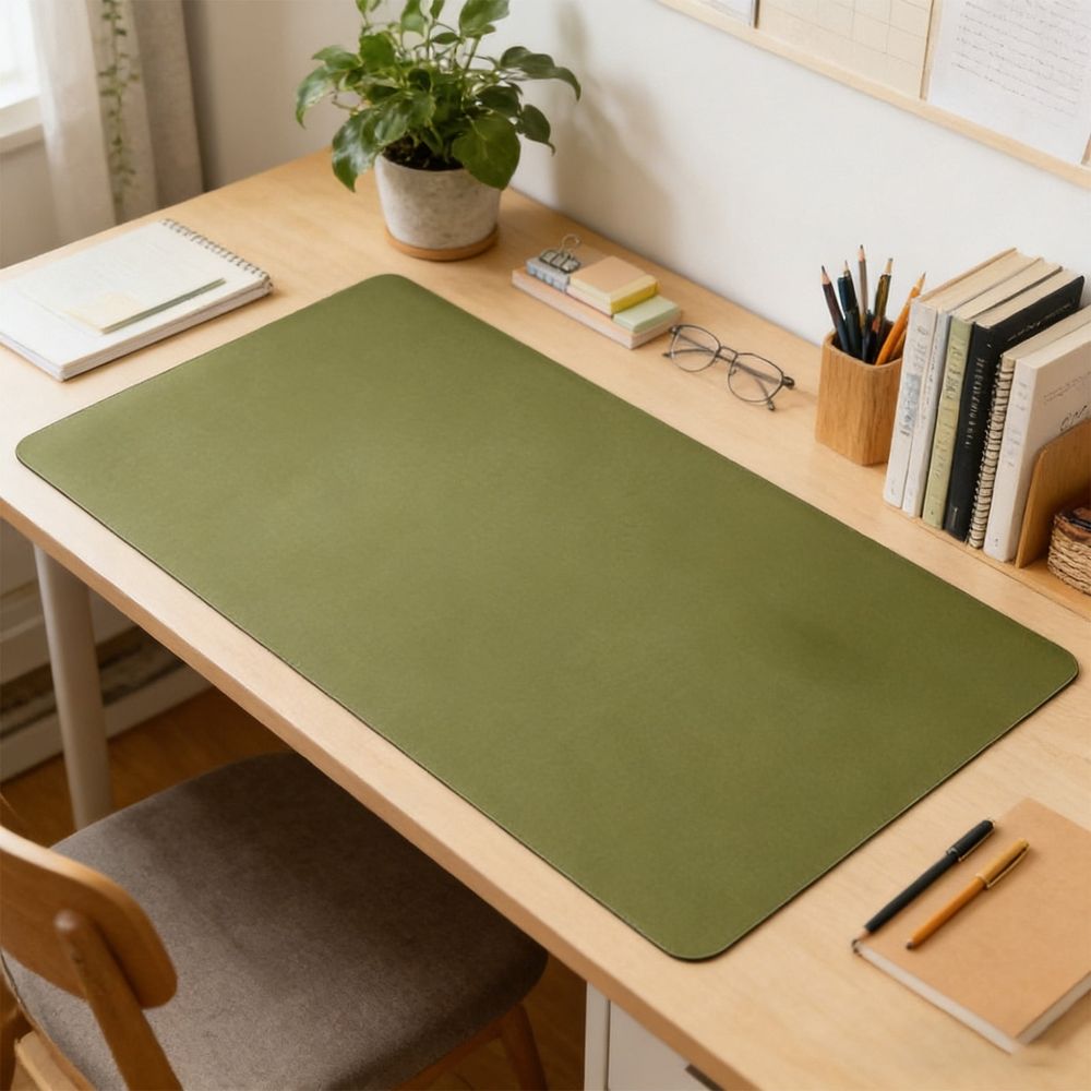 Leather Desk Mat for Writing Computer | Non-Slide Desk Pad for Office Home | Large Mouse Pad Anti-Oil Waterproof Table Cover | 19.6x39.3 Inch P-U Leather Desk Protector for Student Homework Dining