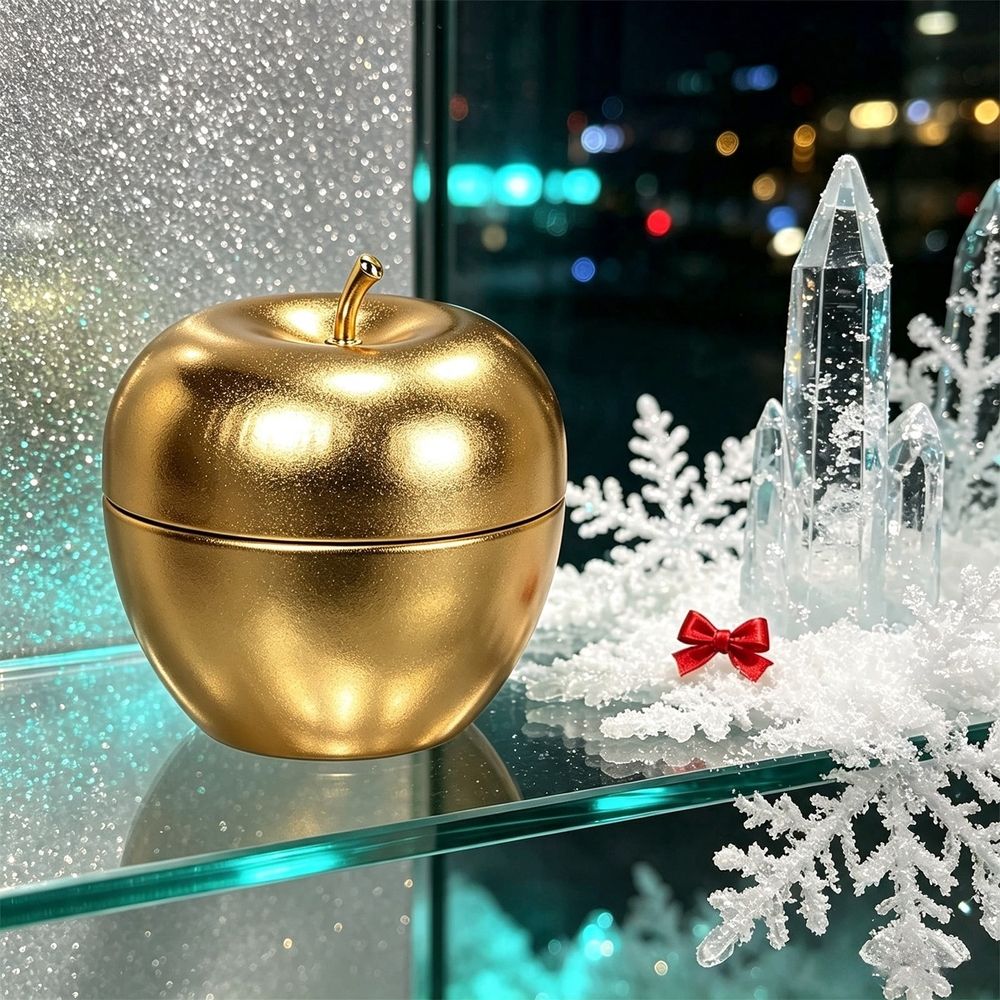 Christmas Storage Box, Metal Tin Box with Lid, Mini Holiday Decoration Organizer Container for Jewelry, Small Items, Desk, Shelf and Gift Packaging, 3 inch Gold