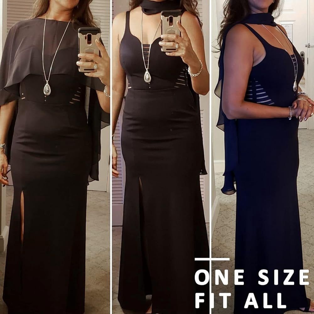 Sheer Chiffon Capes Soft Capelets for Women, Lightweight Shawls and Wraps for Evening Party Dress Cover Up