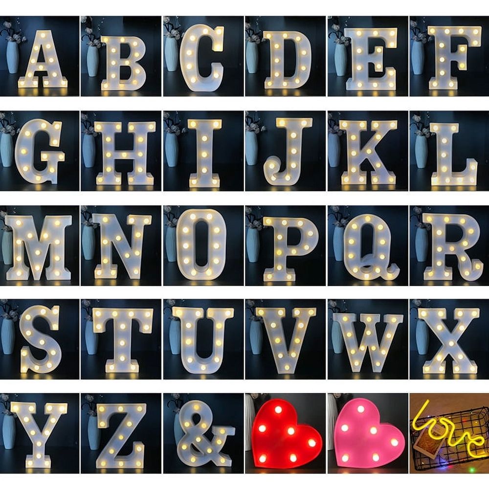 LED letter lights, illuminated letters, illuminated letters, night lights, wedding, birthday, party, battery powered Christmas lights, home bars