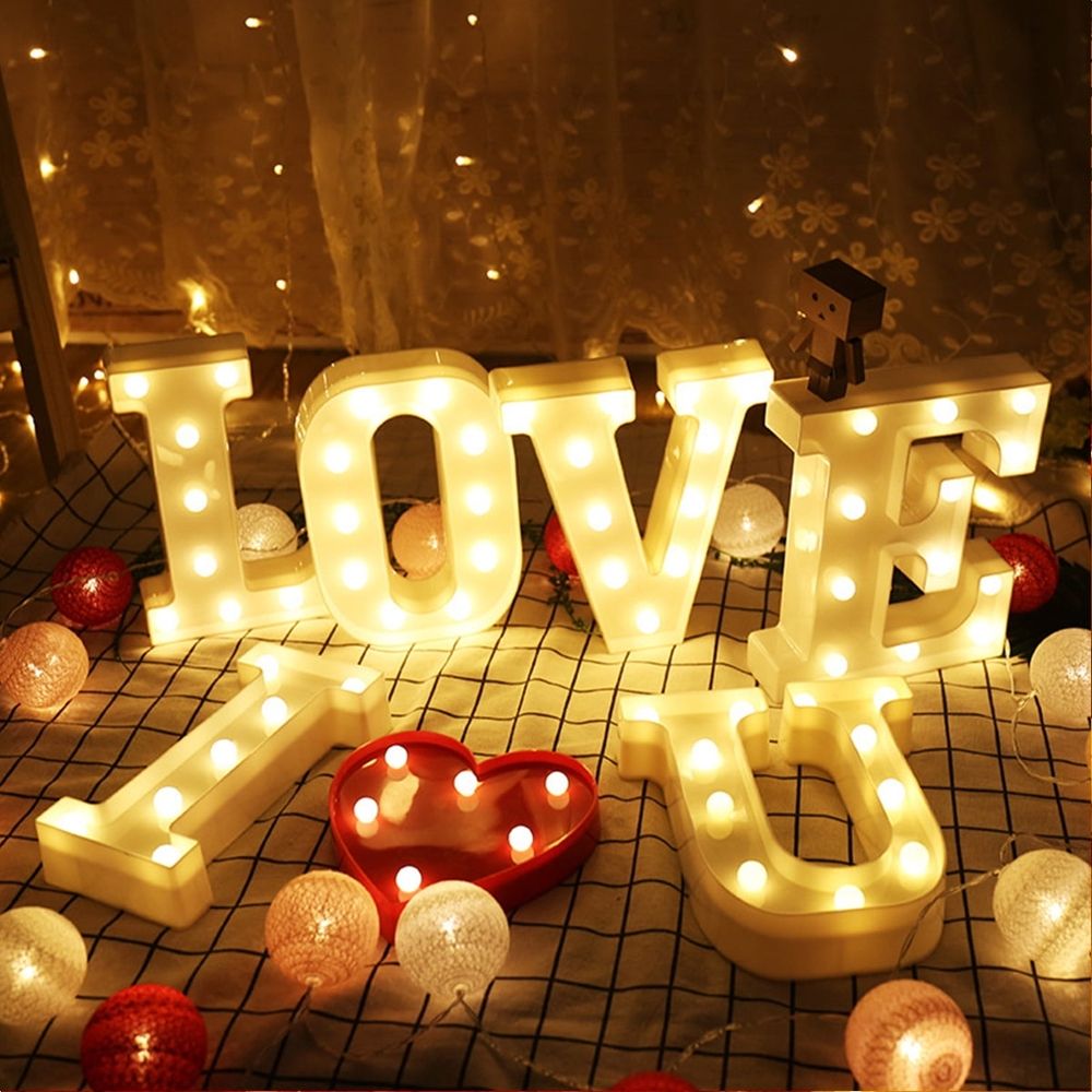 LED letter lights, illuminated letters, illuminated letters, night lights, wedding, birthday, party, battery powered Christmas lights, home bars
