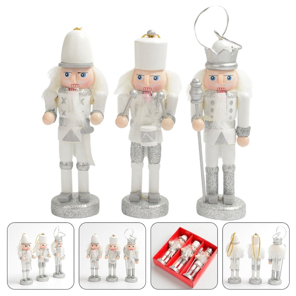 Nutcracker Pendants Set of 3, 4.91 x 1.38 x 1.38 in, Holiday Crafts and Decorations