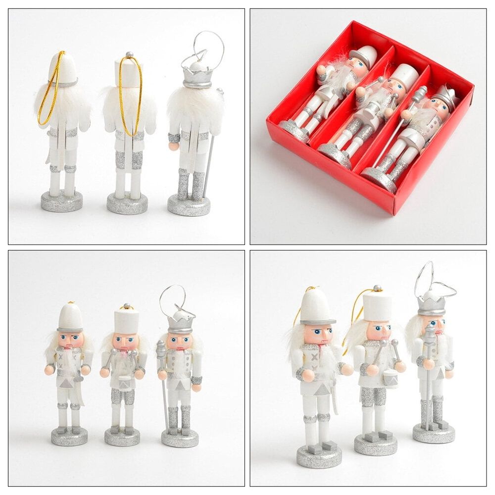 Nutcracker Pendants Set of 3, 4.91 x 1.38 x 1.38 in, Holiday Crafts and Decorations