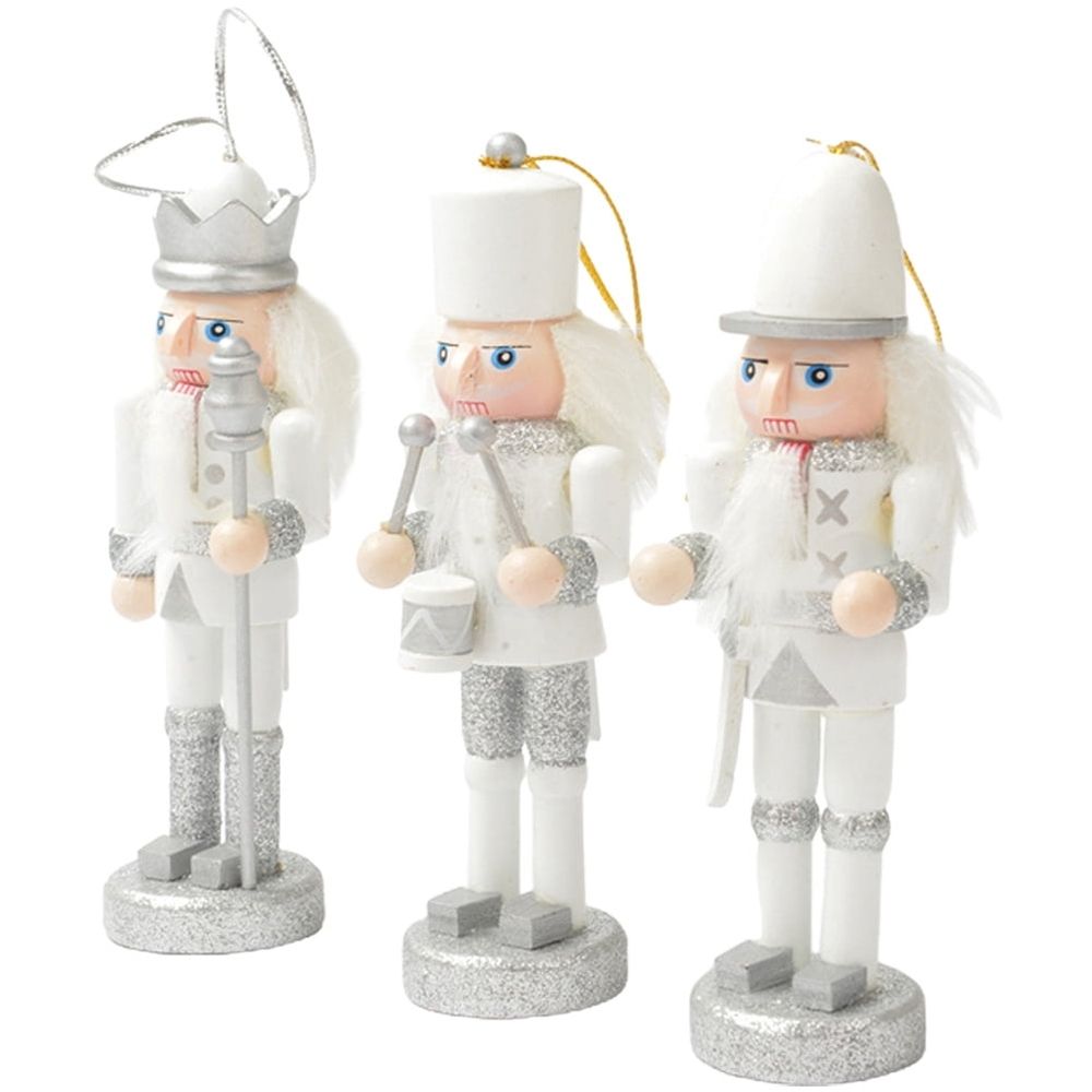 Nutcracker Pendants Set of 3, 4.91 x 1.38 x 1.38 in, Holiday Crafts and Decorations
