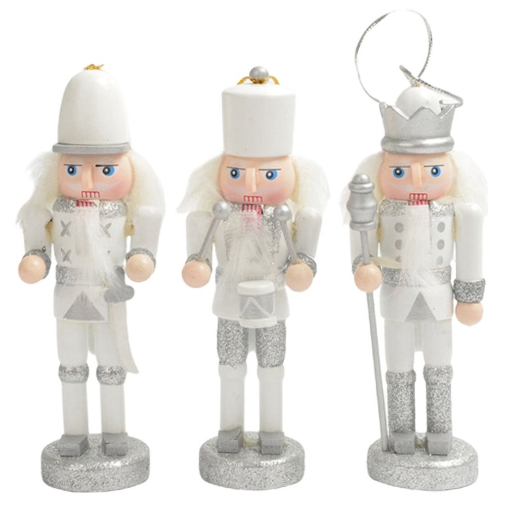 Nutcracker Pendants Set of 3, 4.91 x 1.38 x 1.38 in, Holiday Crafts and Decorations