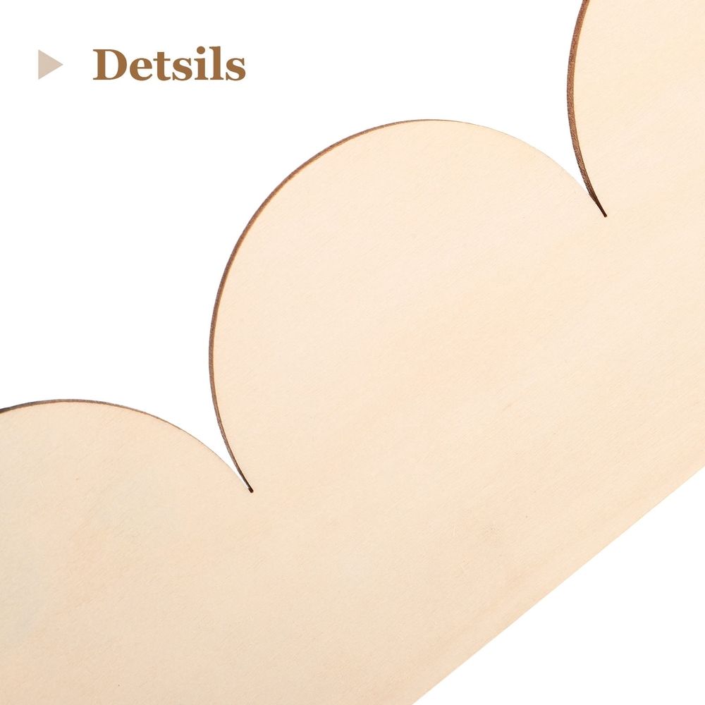 Unfinished Khaki Wood Trim, Scalloped Molding for Cabinet and Door, Quality Material 20Pcs