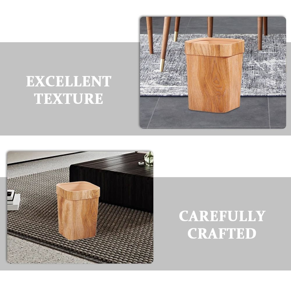Plastic Household Trash Can in Chocolate Color for Home, Living Room, Bedroom