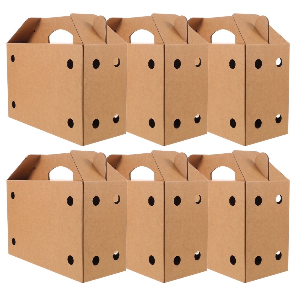 6Pcs Bird Shipping Cardboard Box with Handle Lightweight Breathable Pet Transport Carrier