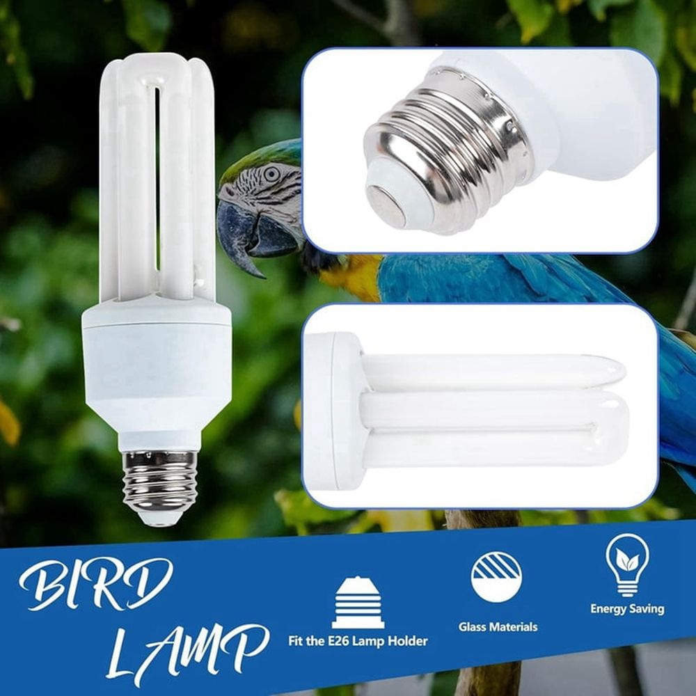 Light Bulb for Birds 2.4 UVB 20W Compact Flourescent Lamp for All Kinds Captive Birds A