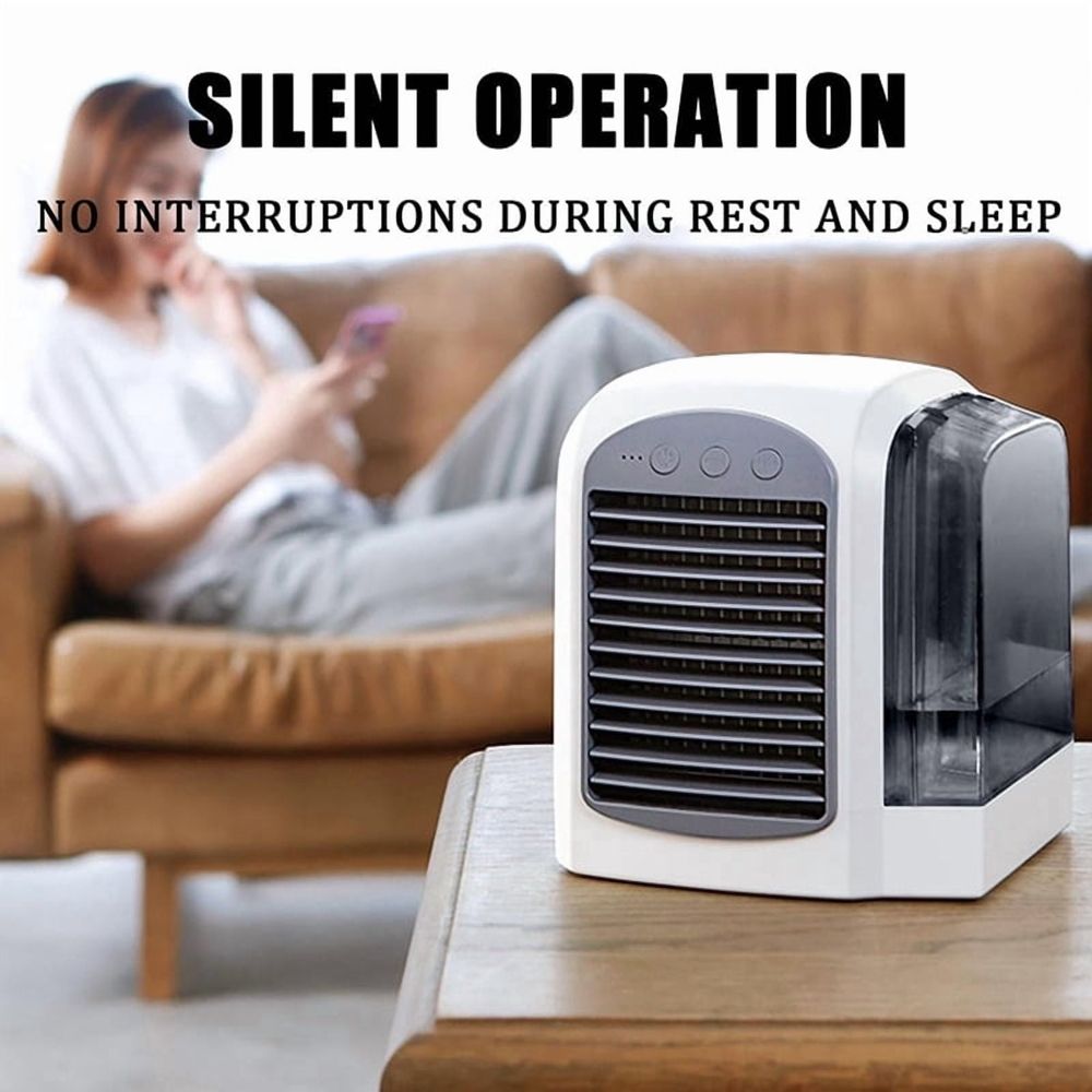 3 Speed, 380ml Water Tank, Low Noise, Portable Ac Fast Cooling, Humidifier, Fan for Bedroom Home