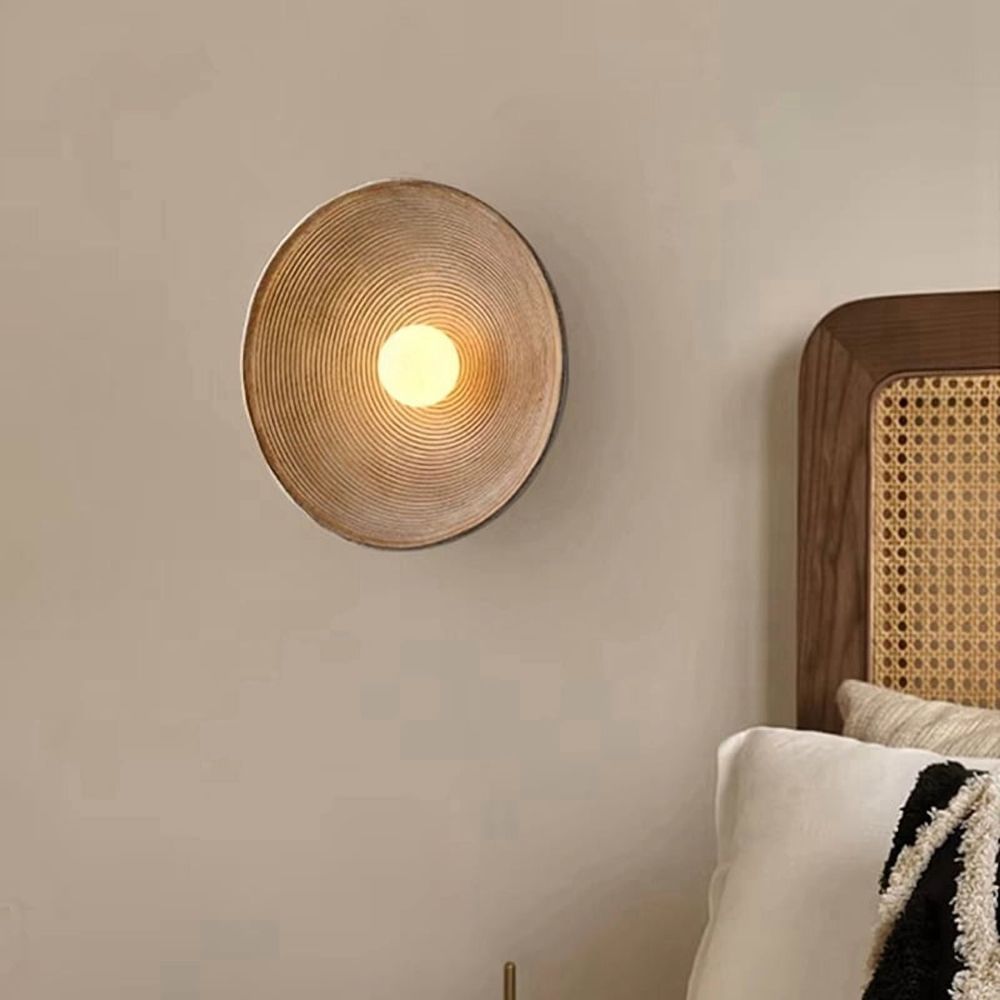 Living Room Resin Wall Lamp - Vintage Japanese Style, 220V, Bedside Background Light