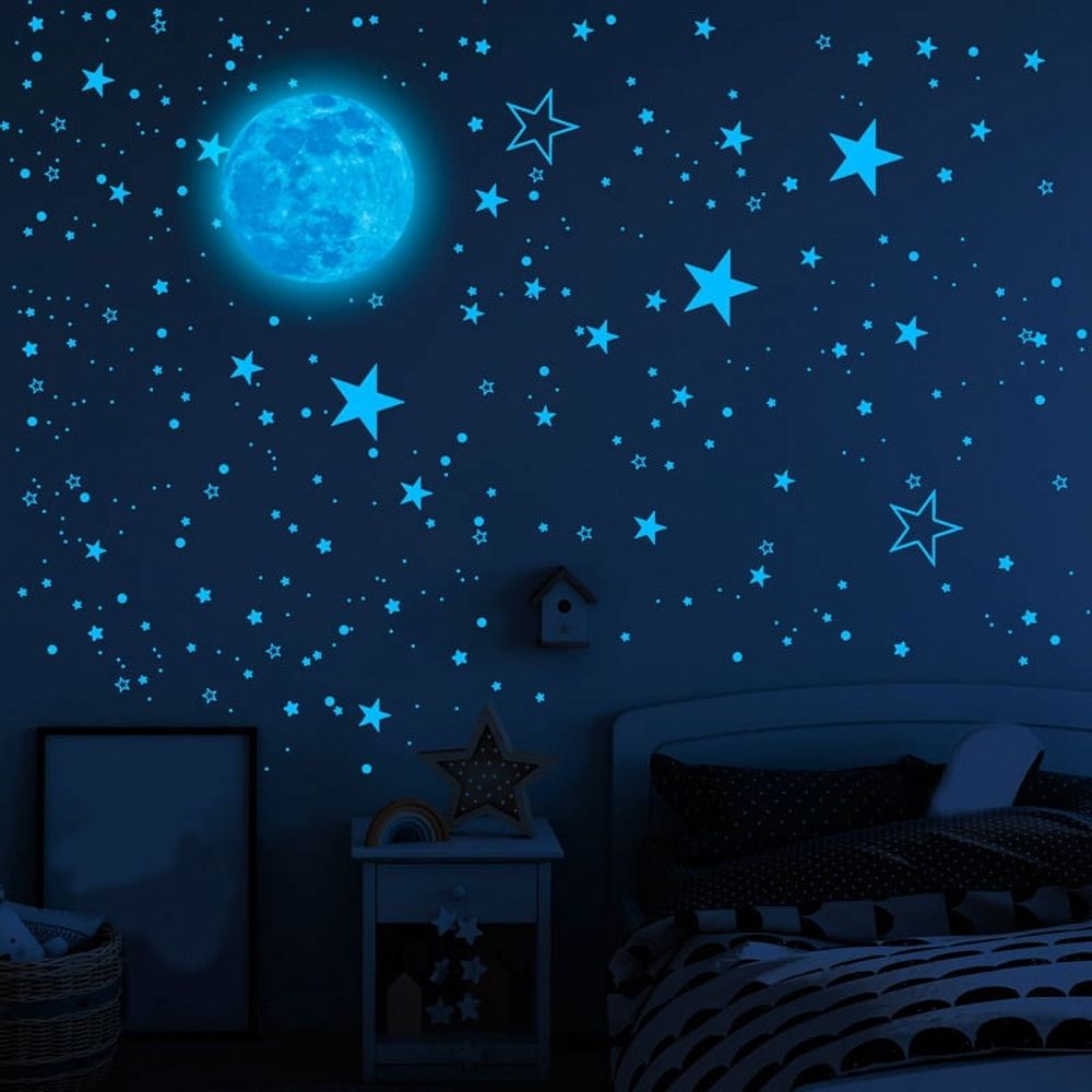Glow in the Dark Stars for Ceiling,1049Pcs Starry Stickers for Ceiling Decor,Glow in the Dark Stickers of Ceiling Stars