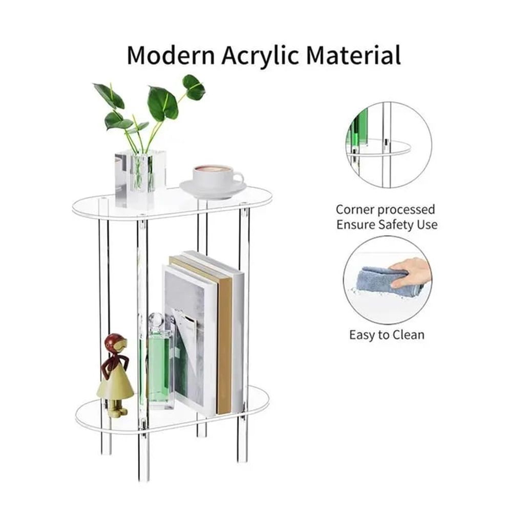 Sofa Table Side Transparent Tea Tables Table Acrylic Storage Cabinet Nightstands Acrylic Coffee Table for Home Decor